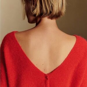 NEW- Barry Cardigan- Elegant Red V-Neck Sweater